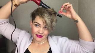 How I curl short hair  pixiecut Tutorial [upl. by Enobe974]