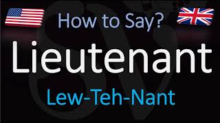 How to Pronounce Lieutenant CORRECTLY [upl. by Downe]