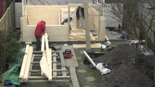 Building our Dunster House log cabin  Timelapse  Day 2 [upl. by Aleedis]