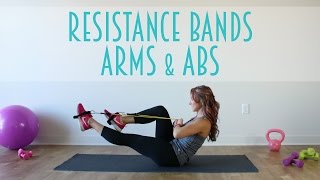 Resistance Band Arms amp Abs Workout [upl. by Akiehsat]