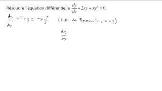 Équation différentielle de Bernoulli 1 [upl. by Low]