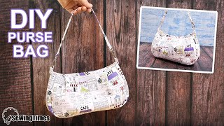 DIY SHOULDER PURSE BAG  Cute Handbag Sewing Tutorial sewingtimes [upl. by Aleksandr398]