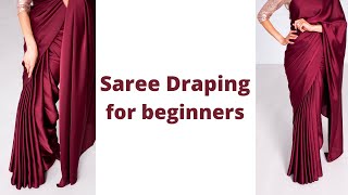 Nivi Drape  How to wear Saree for Beginners  Easy Saree Draping Tutorial  Tia Bhuva [upl. by Emylee]