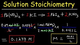 Solution Stoichiometry  Finding Molarity Mass amp Volume [upl. by Ailahk629]