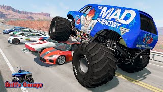 MONSTER TRUCK CRASHES 1  BeamNG Drive  Griffs Garage [upl. by Friedlander]