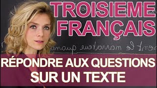 Brevet  répondre à des questions sur un texte  Français  3e  Les Bons Profs [upl. by Gratia]