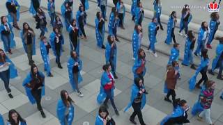 9 Vjetori i Pavarësisë së Kosovës Mehmet Akif College  Flash Mob [upl. by Nodyl]