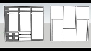 How to make Wardrobe in SketchUp [upl. by Peale]