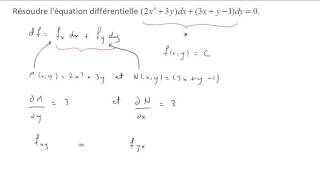 Équation différentielle exacte 1 [upl. by Thorner891]