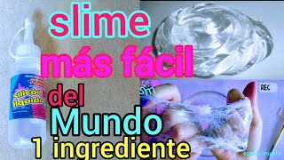 como hacer SLIME FACIL 1 INGREDIENTE con pegamento transparente [upl. by Atiuqal]