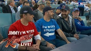 Jimmy Kimmel Sits with Stupid Matt Damon at World Series [upl. by Semmes]