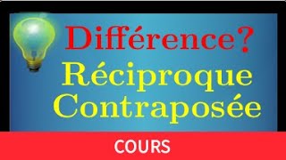 contraposée amp réciproque  comprendre la différence  Exemple dun raisonnement par contraposée [upl. by Abehsile]