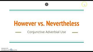 Conjunctive Adverbials However vs Nevertheless [upl. by Orecul422]