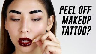 Peel Off Lip amp Eyebrow Tattoo Review  TINA TRIES IT [upl. by Krystal]