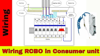 How to wire RCBO in consumer unit UK RCBO wiring [upl. by Anais]