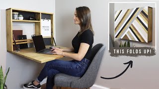 How To Build A Fold Down Wall Desk  DIY Murphy Desk [upl. by Isnan900]