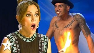 Contestant Sets Himself On FIRE On Spains Got Talent  Got Talent Global [upl. by Dame]