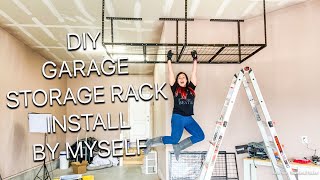 OVERHEAD STORAGE RACK DIY  FLEXIMOUNT RACK INSTALL AND REVIEW [upl. by Sammer155]