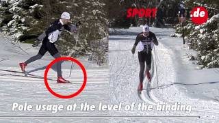 Crosscountry skiing technique Classic diagonal [upl. by Nodnarg807]