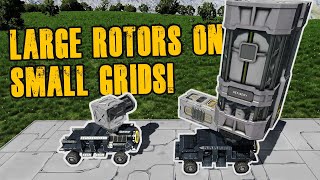 Quick Tips Large Rotor Heads on Small Grids  Space Engineers [upl. by Solracsiul]