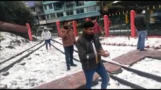 Snowfall view from Darjeeling Ghum railway station [upl. by Seif228]