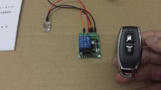 How to use 1 Channel DC12V Remote Control Switch with 2 button remote control [upl. by Enialed97]