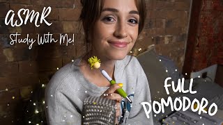 ASMR Study With Me FULL Pomodoro Session with Timer amp Breaks With Gentle Rain [upl. by Reamy]