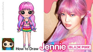 How to Draw Jennie 🍦BlackPink Ice Cream [upl. by Suirrad]