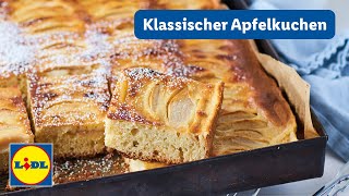 Einfacher und Saftiger Apfelkuchen  Klassischer Apfelkuchen Vom Blech  Lidl Kochen [upl. by Ulrica]