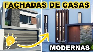 30 FACHADAS DE CASAS MODERNAS Sencillas Minimalistas Mexicanas Diferentes colores y modelos [upl. by Laicram]