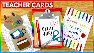 DIY Cards For Teachers  Easy Handmade Teacher Card Ideas  Teachers Day Cards [upl. by Nitsoj125]