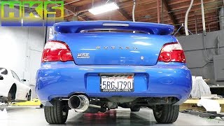 MAKING THE WRX LOUD HKS HIPOWER EXHAUST INSTALL [upl. by Echikson]