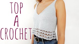 TOP CON CALADO  Tutorial crochet [upl. by Steiner]