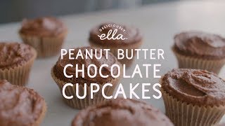 Peanut Butter amp Chocolate Cupcakes  Vegan  Deliciously Ella [upl. by Anyat155]