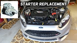 HOW TO REMOVE AND REPLACE STARTER ON FORD FIESTA MK7 ST [upl. by Nelleyram]