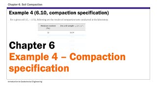 Chapter 6 Soil Compaction  Example 4 Compaction Specification [upl. by Rayner]