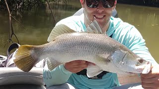 Hinchinbrook Fishing Trip BarramundiMangrove jack [upl. by Aiza273]