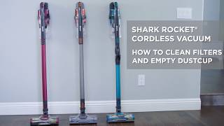 How to empty the dust cup and perform maintenance on your Shark® Rocket® Cordless Stick Vacuum [upl. by Llehsyar874]