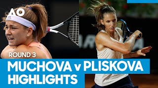 Karolina Muchova vs Karolina Pliskova Match Highlights 3R  Australian Open 2021 [upl. by Nelac]