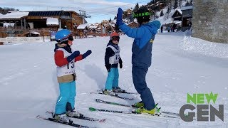 Kids Skiing  Learning How to Ski with New Generation Ski School [upl. by Aicile]