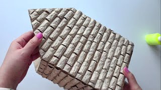 DIY Miniature House with bricks  Cardboard idea  Paper craft tutorial [upl. by Nosiaj]