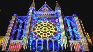 Chartres Cathedral Light Show  Amazing [upl. by Nylyram]