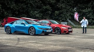 BMW i8 vs BMW M4  Top Gear [upl. by Ruff741]