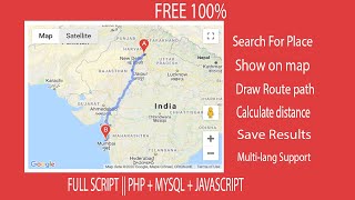 draw route between two locations in google map  FULL SCRIPT [upl. by Sansone902]