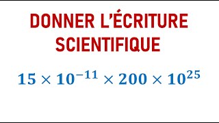 EXERCICE Donner l’écriture scientifique dun nombre ► LES PUISSANCES  3ème année collège  3APIC [upl. by Rori]