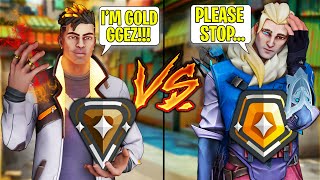 5 Bronze who think they are Gold VS 5 Real Gold Players  Valorant [upl. by Rheingold]