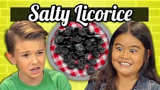 KIDS vs FOOD 17  SALMIAKKI SUPER SALTY LICORICE [upl. by Euqinobe134]