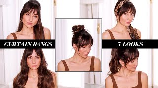 CURTAIN BANGS  My 5 GO TO HAIRSTYLES [upl. by Daisie]