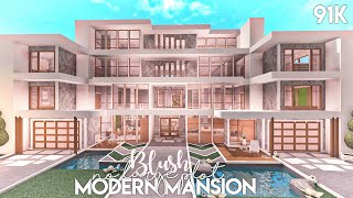 Blush Modern Mansion no large plot  Bloxburg Build [upl. by Rucker]