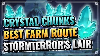 Stormterrors Lair Crystal Chunks BEST Farm Route Fast and Efficient  Genshin Impact [upl. by Aitercal]